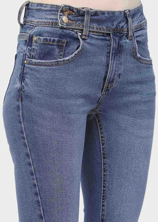 Madame Cut Seam Dark Blue Flared Jeans