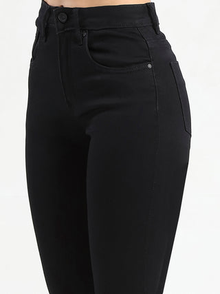 Madame Skinny Fit Black Cotton Blend Jeans