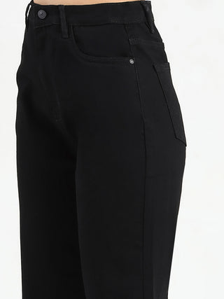 Madame Stone Wash Wide Leg Black Jeans