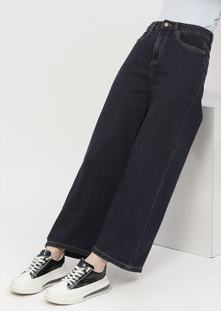 Madame High Rise Carbon Blue Wide Leg Jeans