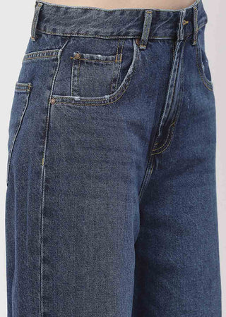 Madame Low Rise Mid Blue Straight Jeans