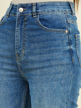 Madame Blue Double Wash Straight Fit Jeans