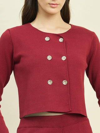 Madame Maroon Knit Co-ord Set