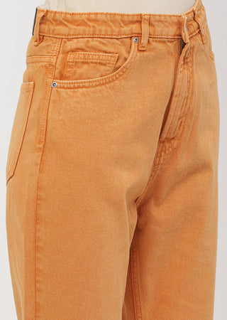 Madame Solid Orange Mom Fit Jeans