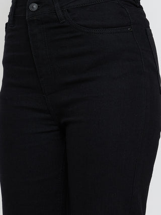 Madame Straight Fit Cotton Blend Jet Black Jeans