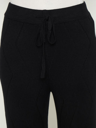 Madame Black Straight Fit Wool Bottoms