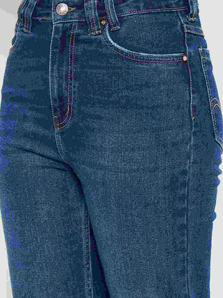 Madame Straight Fit Mid Blue Jeans
