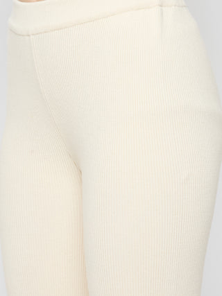 Madame Sleeveless Beige Cotton Co-ord Set