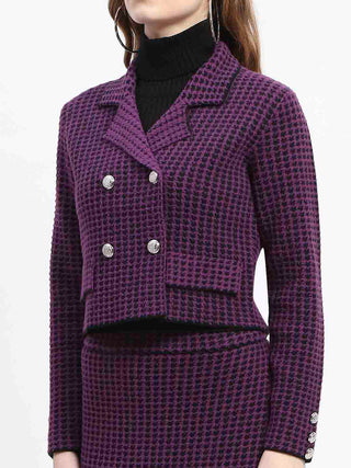 Madame Black Striped Double-Breasted Co-ord Set