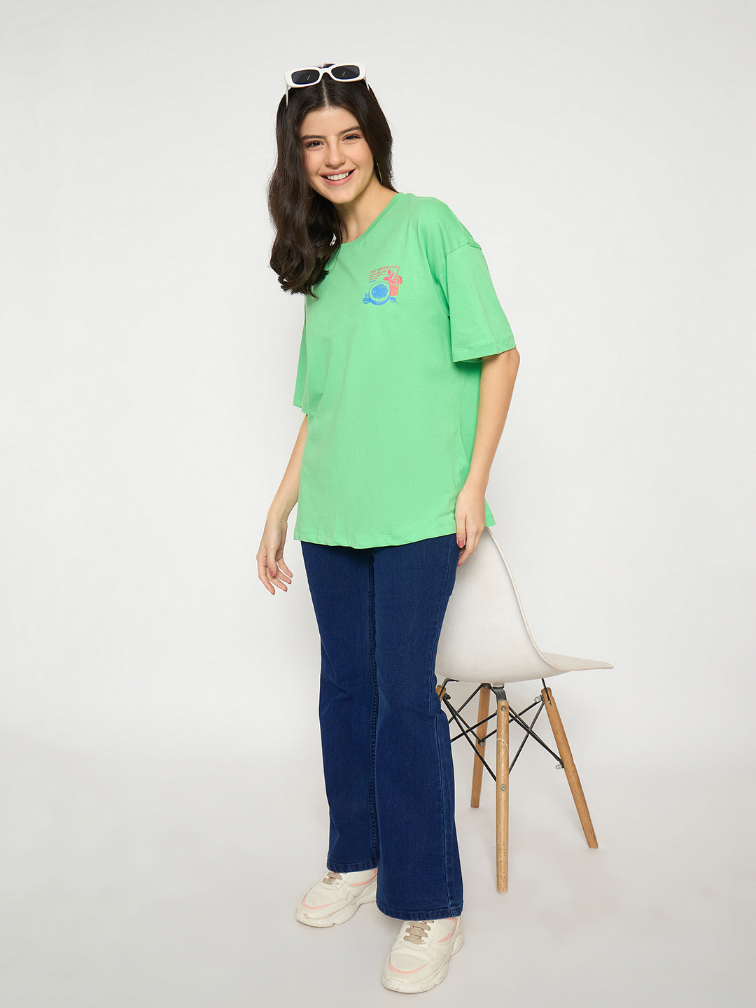 Madame Flared Fit Dark Blue Denim Jeans color swatch