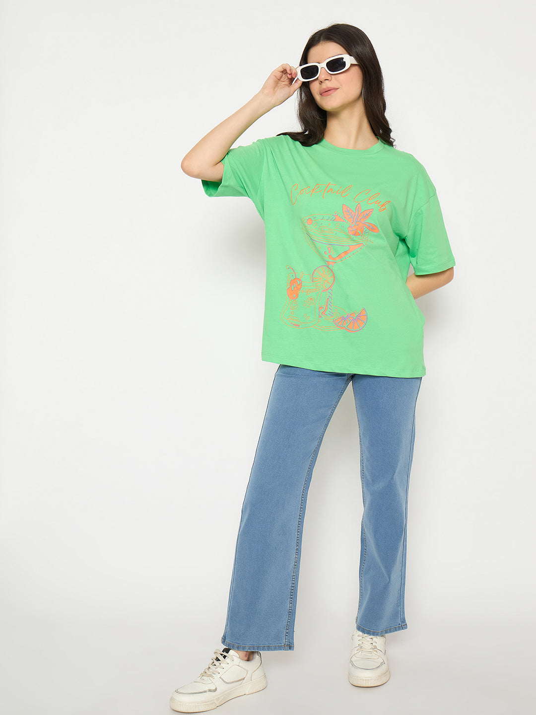 Madame Light Blue Straight Fit Denim Jeans color swatch