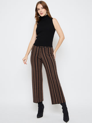 Madame Striped Three Piece Brown Co-ord Set