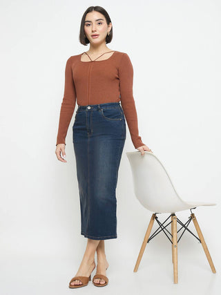 Madame Midnight Blue Denim Skirt