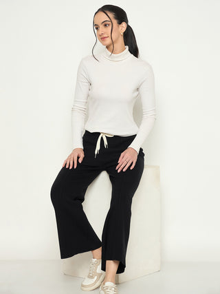 Madame Wide Leg Black Wool Bottoms